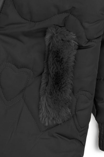 The Cozy Black-Quilted Faux Fur Puffer Jacket