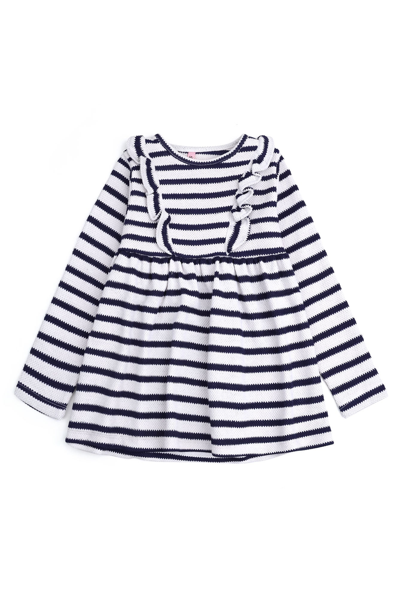 Striped Ruffle Knit Dress