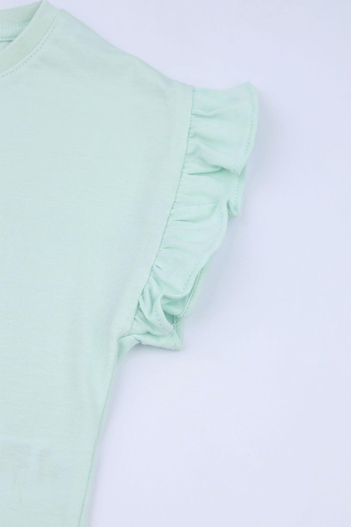 Girls' Mint Ruffle Sleeve Graphic Tee