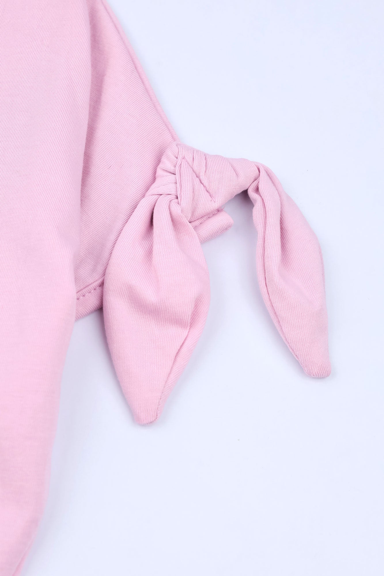 Girls' Pink Rainbow Knot-Sleeve Tee