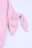 Girls' Pink Rainbow Knot-Sleeve Tee
