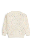 White Sweet Heart Confetti Sweater