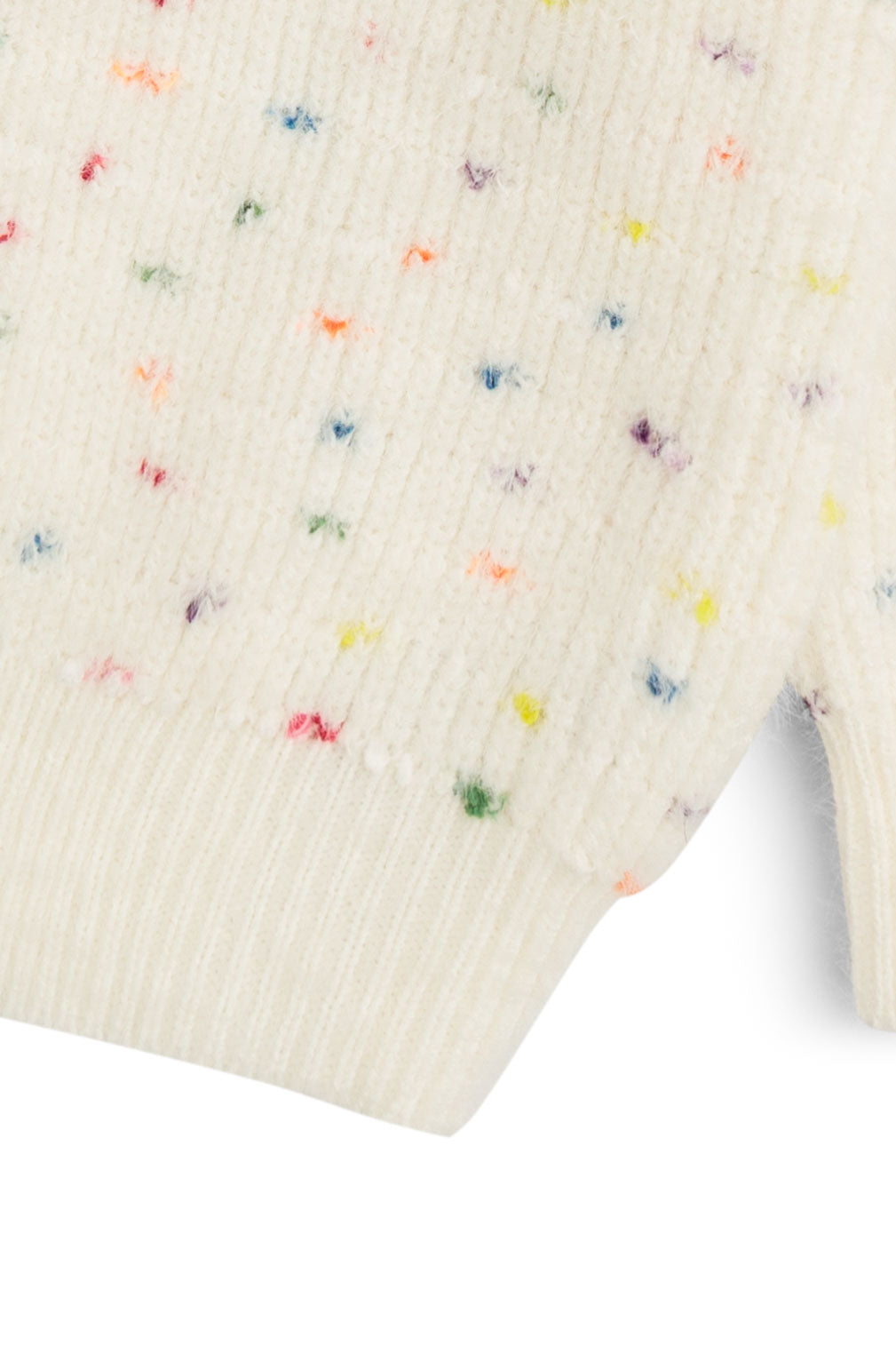 White Sweet Heart Confetti Sweater