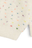 White Sweet Heart Confetti Sweater