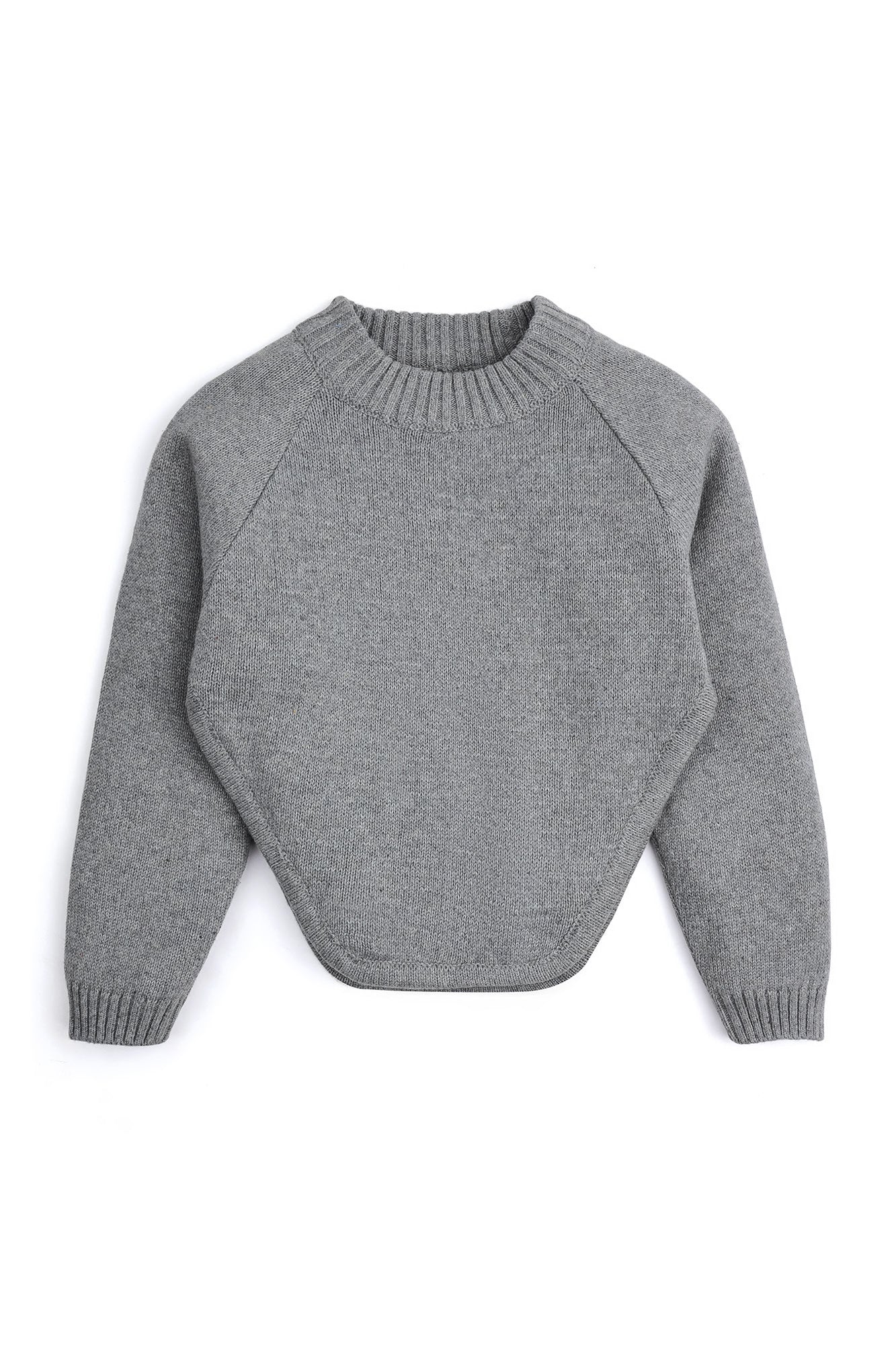 Curved Hem Raglan Sweater