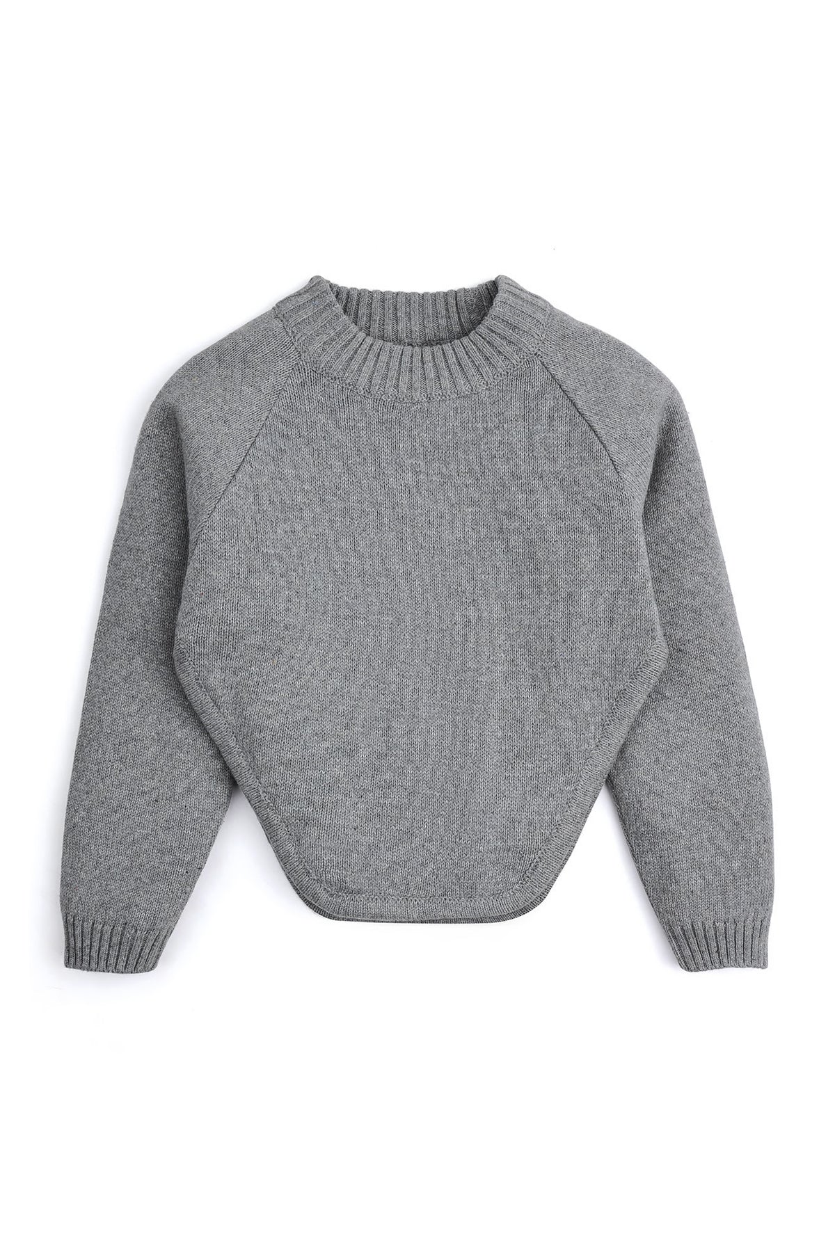 Curved Hem Raglan Sweater
