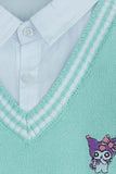 Aqua V-Neck Character Sweater