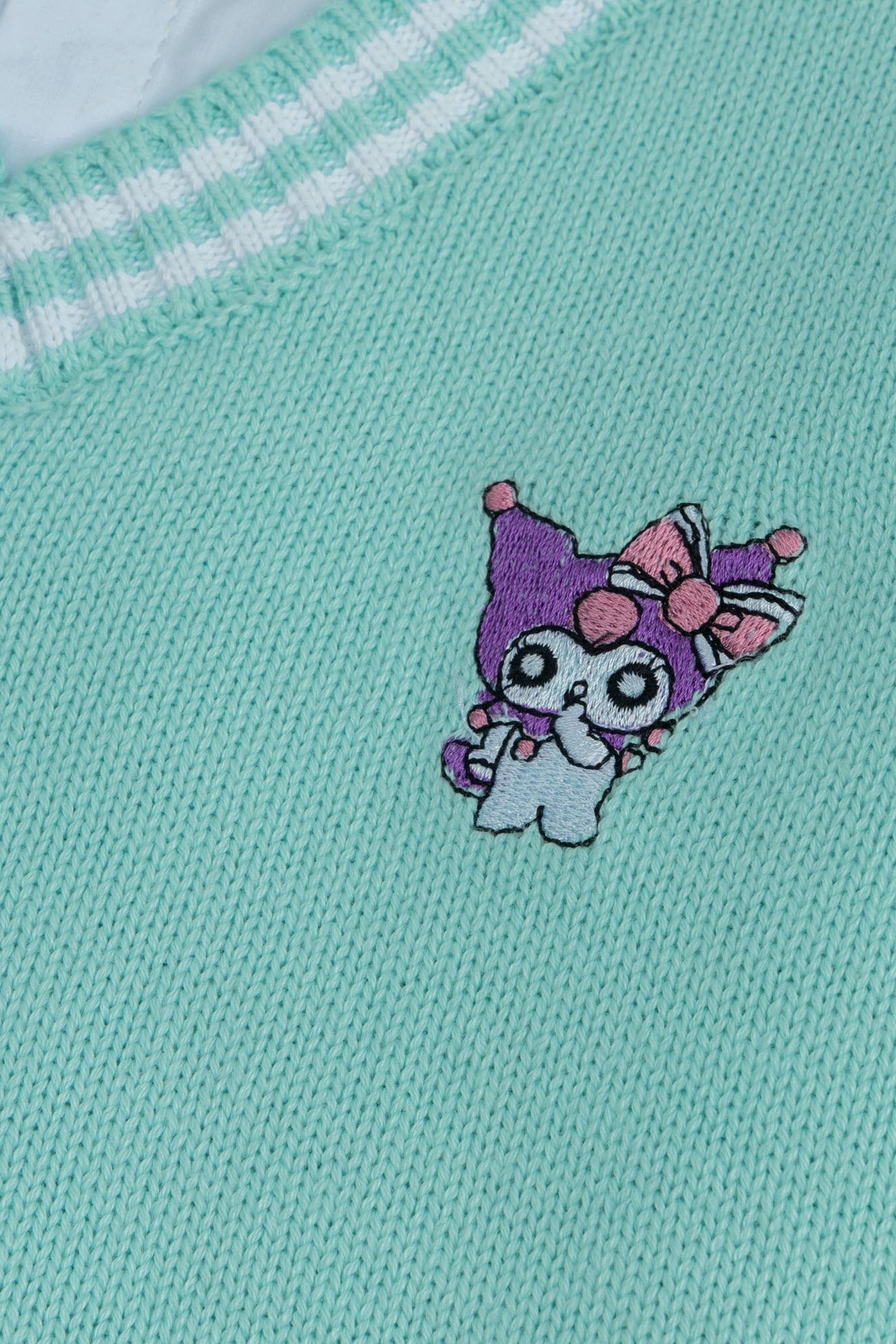 Aqua V-Neck Character Sweater
