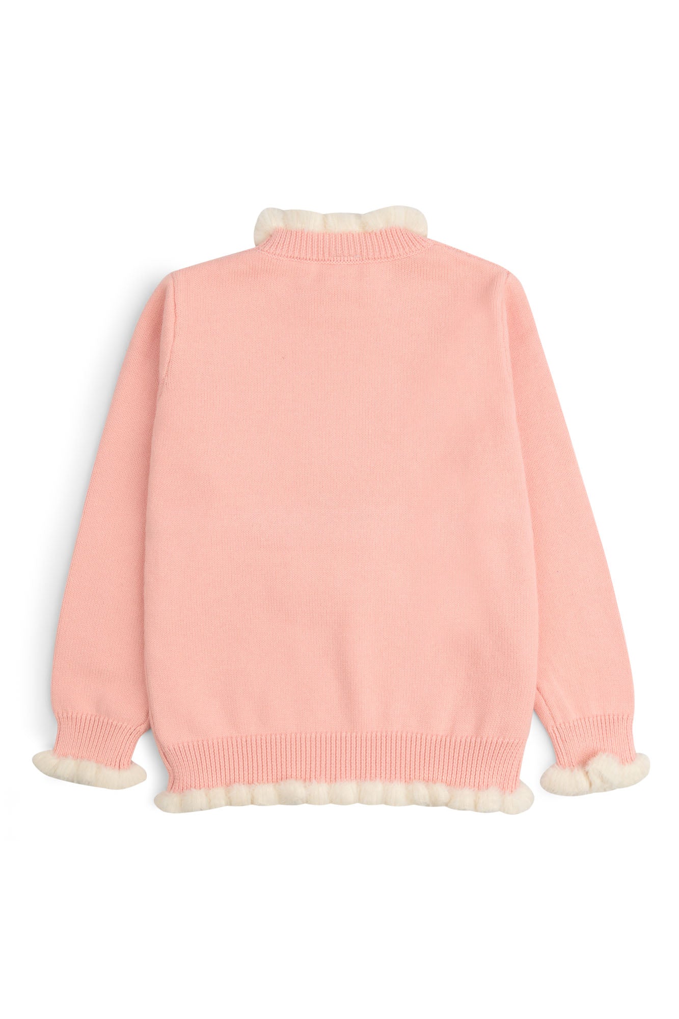 Pink Plush Kitten Ruffle Sweater