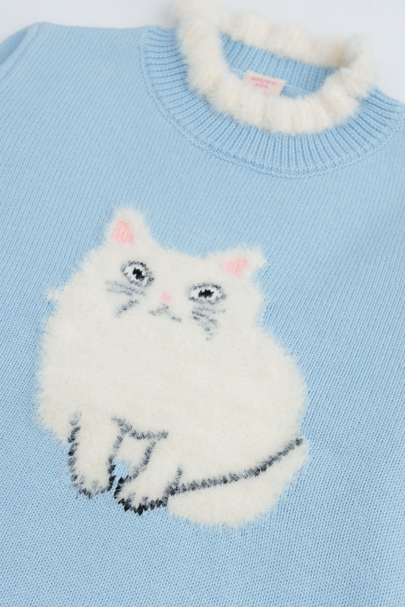 Plush Kitten Ruffle Sweater