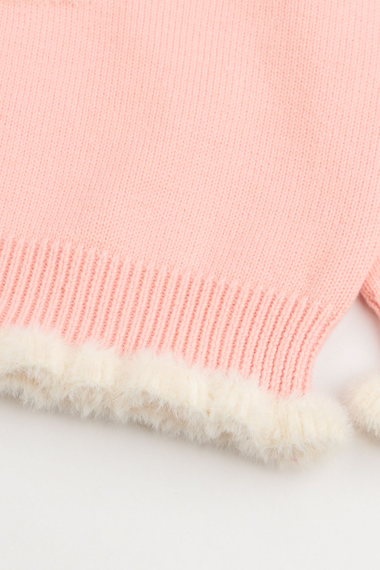 Pink Plush Kitten Ruffle Sweater