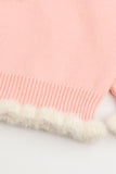Pink Plush Kitten Ruffle Sweater