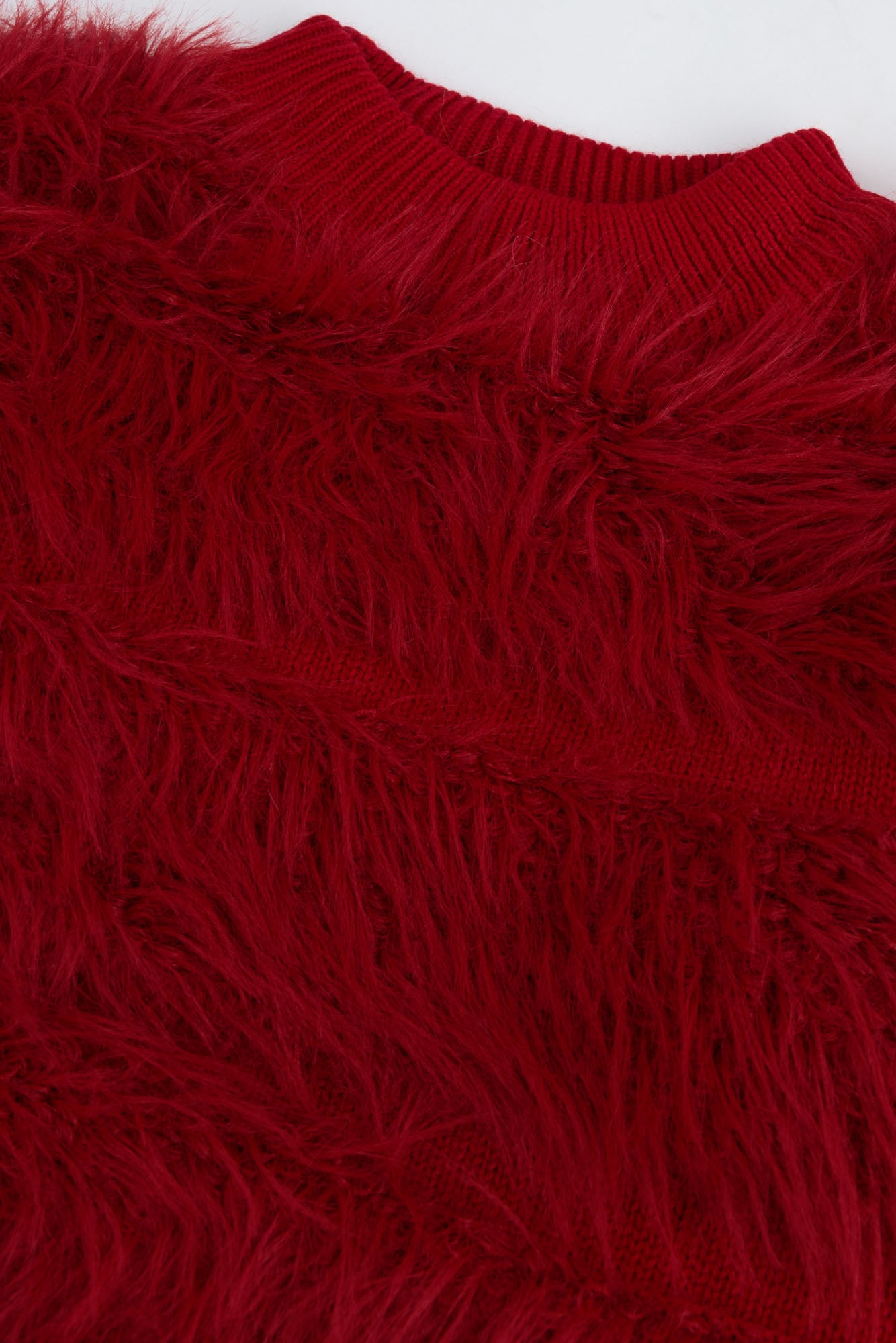 Maroon Funky Shaggy Texture Sweater