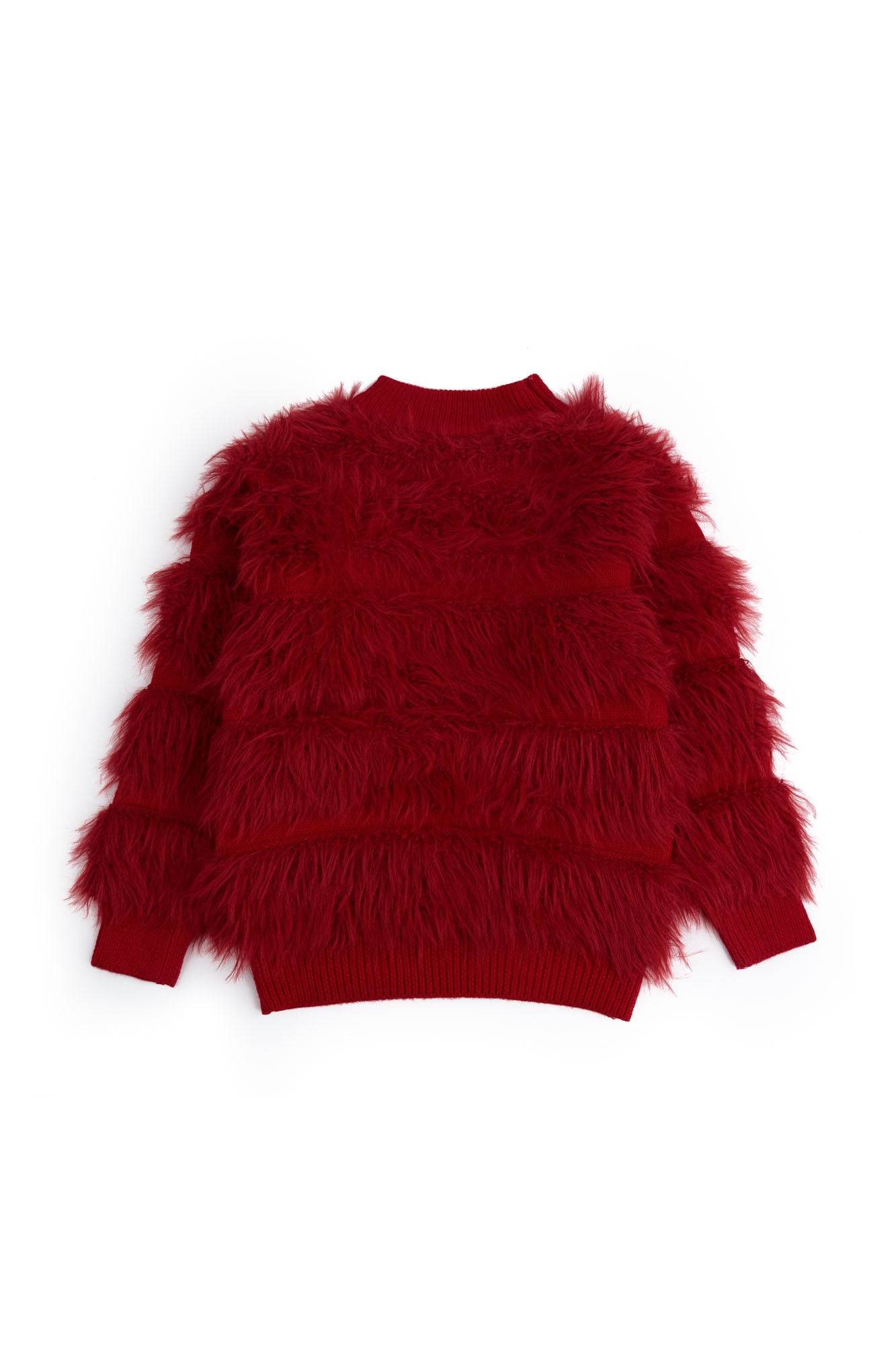 Maroon Funky Shaggy Texture Sweater