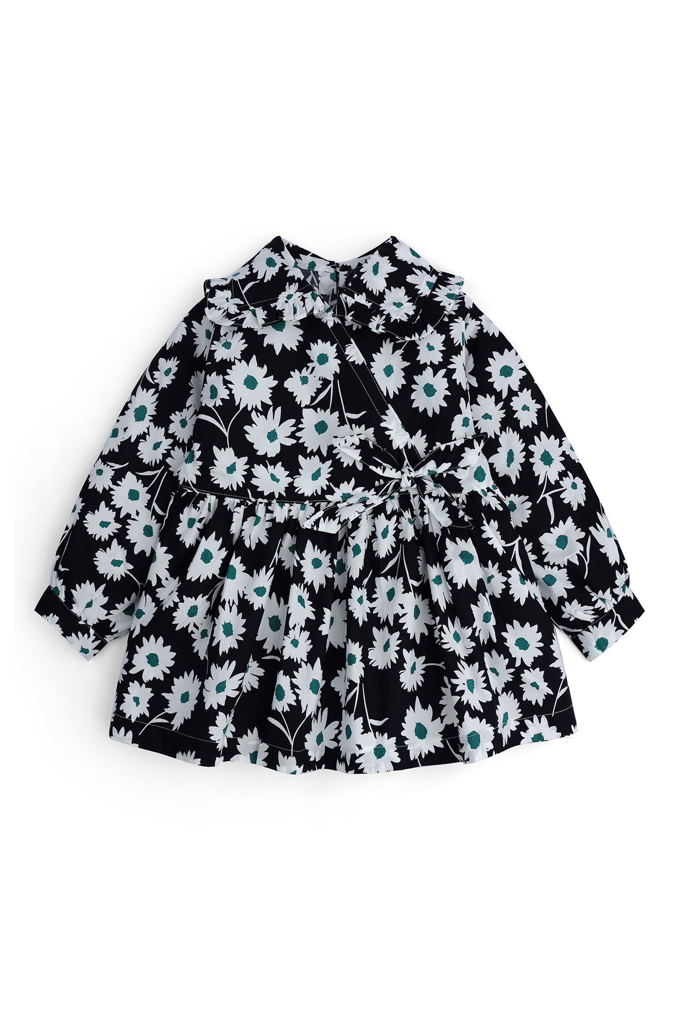 Girls' Floral Wrap-Style Frock