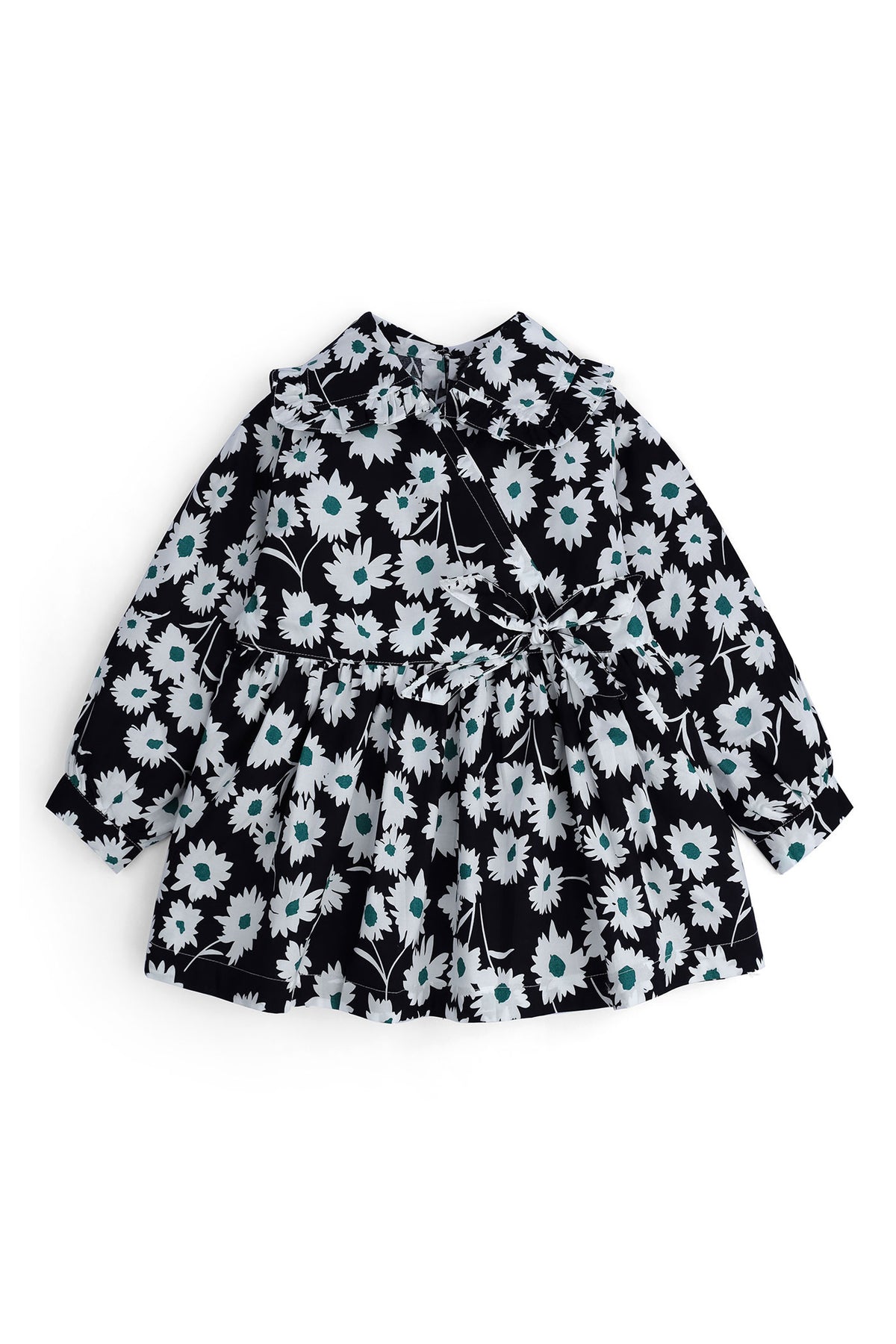 Girls' Floral Wrap-Style Frock