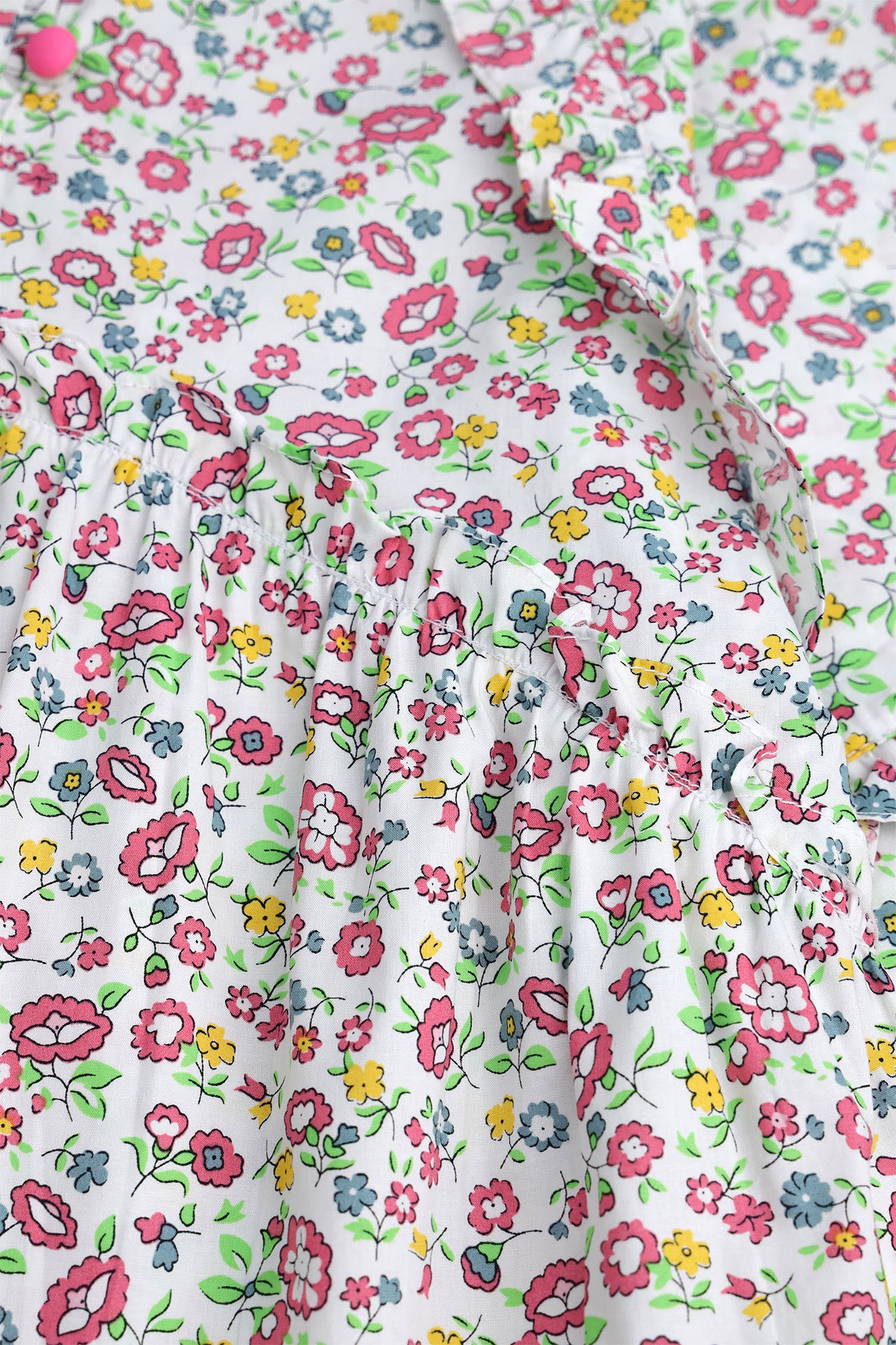 Girls' Colorful Floral Ruffled Tunic