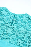 Girls' Turquoise Floral Lace Top