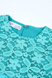 Girls' Turquoise Floral Lace Top