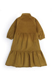 Floral Embroidered Corduroy Tiered Dress