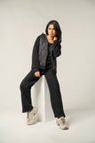 Black Quilted Puffer Hybrid Jacket