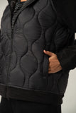 Black Quilted Puffer Hybrid Jacket