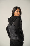 Black Quilted Puffer Hybrid Jacket