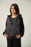 Black Quilted Puffer Hybrid Jacket