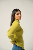 The Vibrant Ribbed Mock Neck