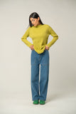 The Vibrant Ribbed Mock Neck