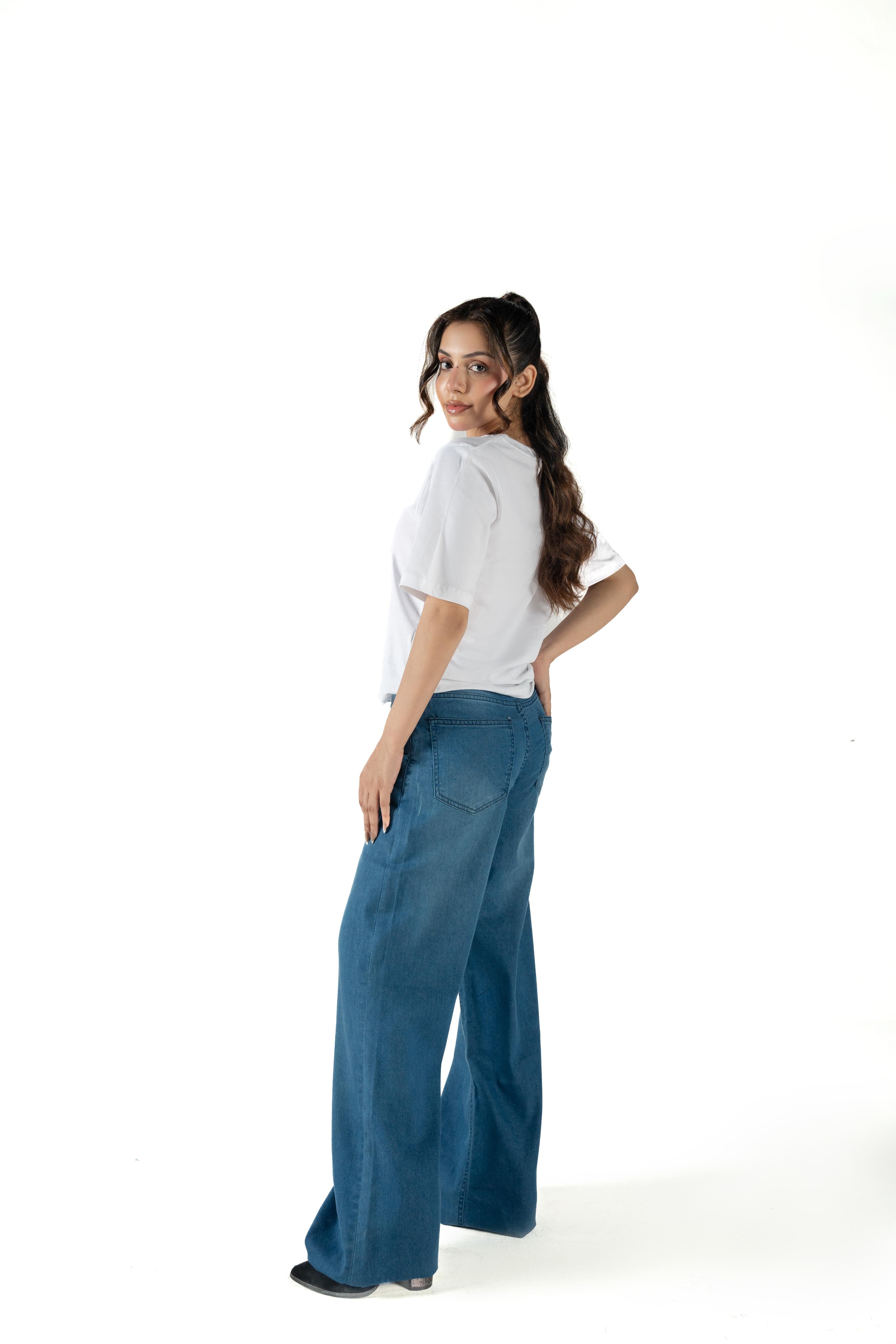 Women's Wide-Leg Azure Denim