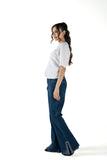 Women's Wide-Leg Paneled Indigo Denim