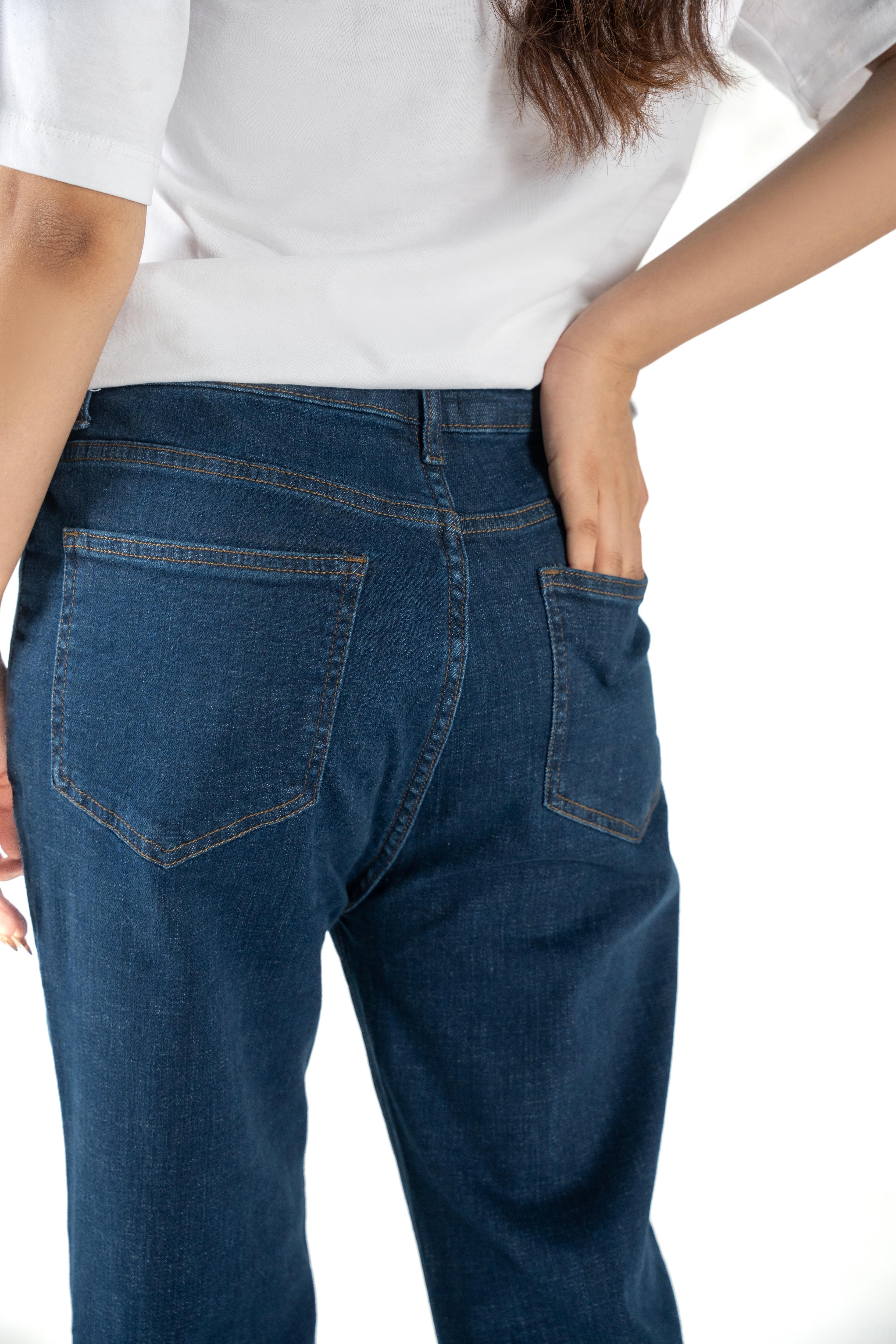 Women's Wide-Leg Paneled Indigo Denim