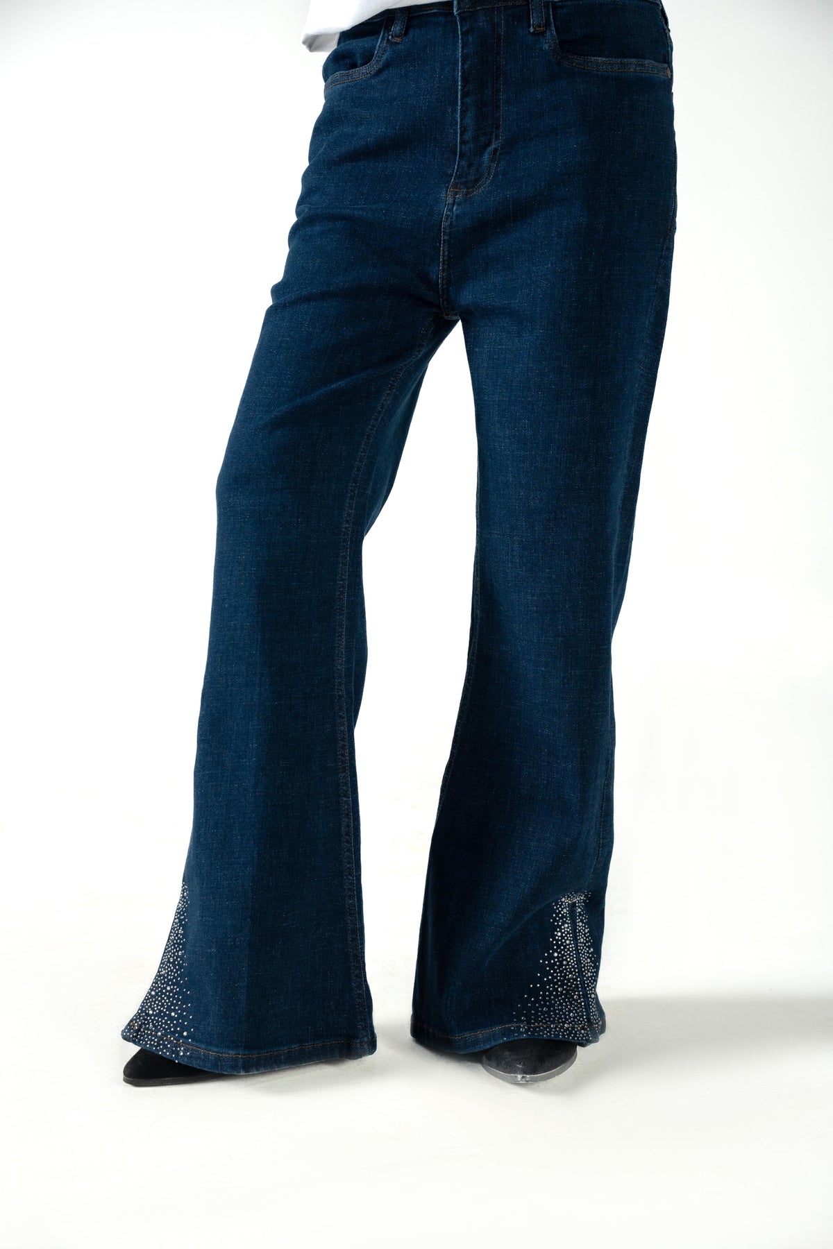 Women's Wide-Leg Paneled Indigo Denim