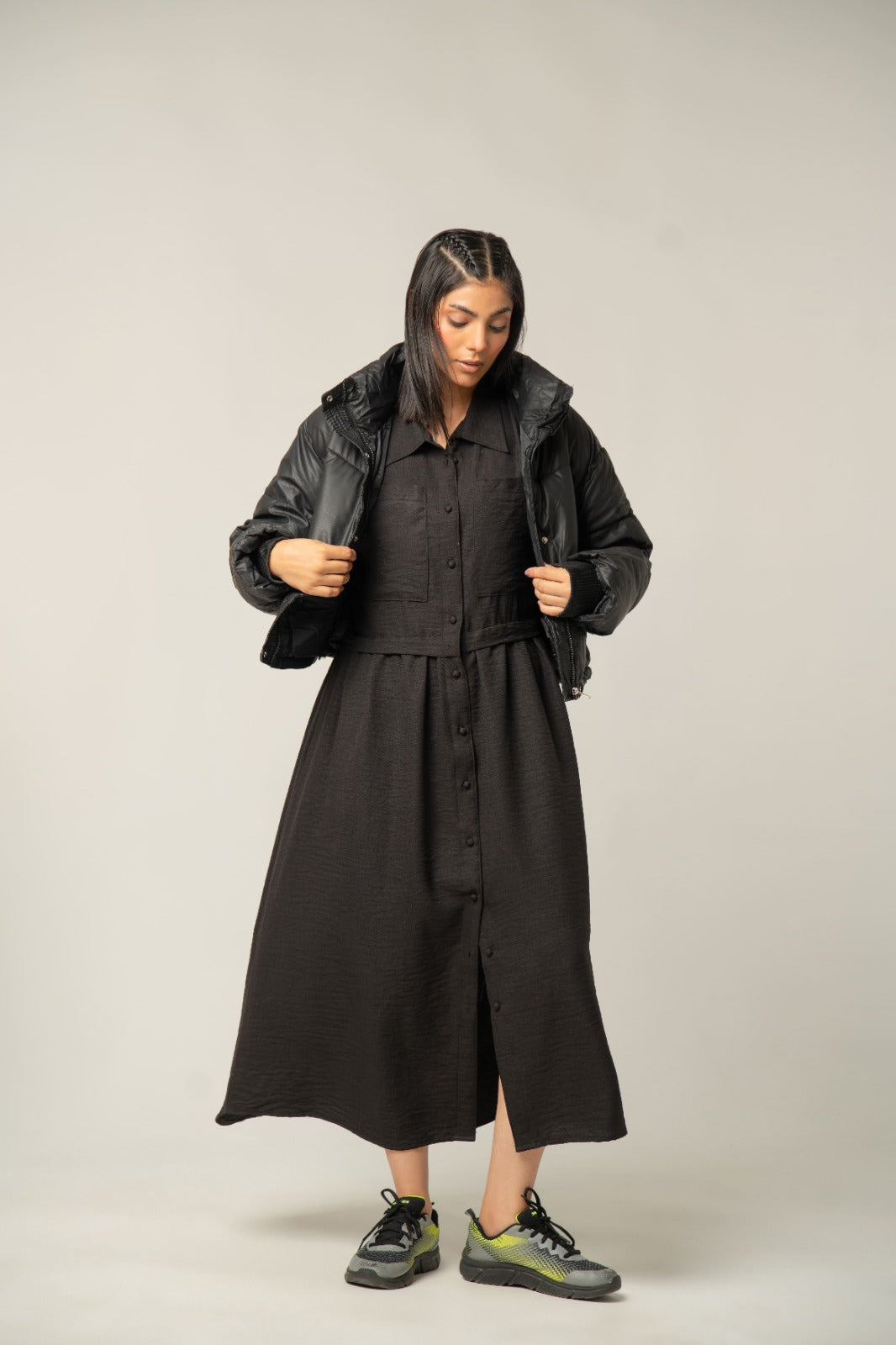 Urban Black -Bordeaux Puffer Jacket