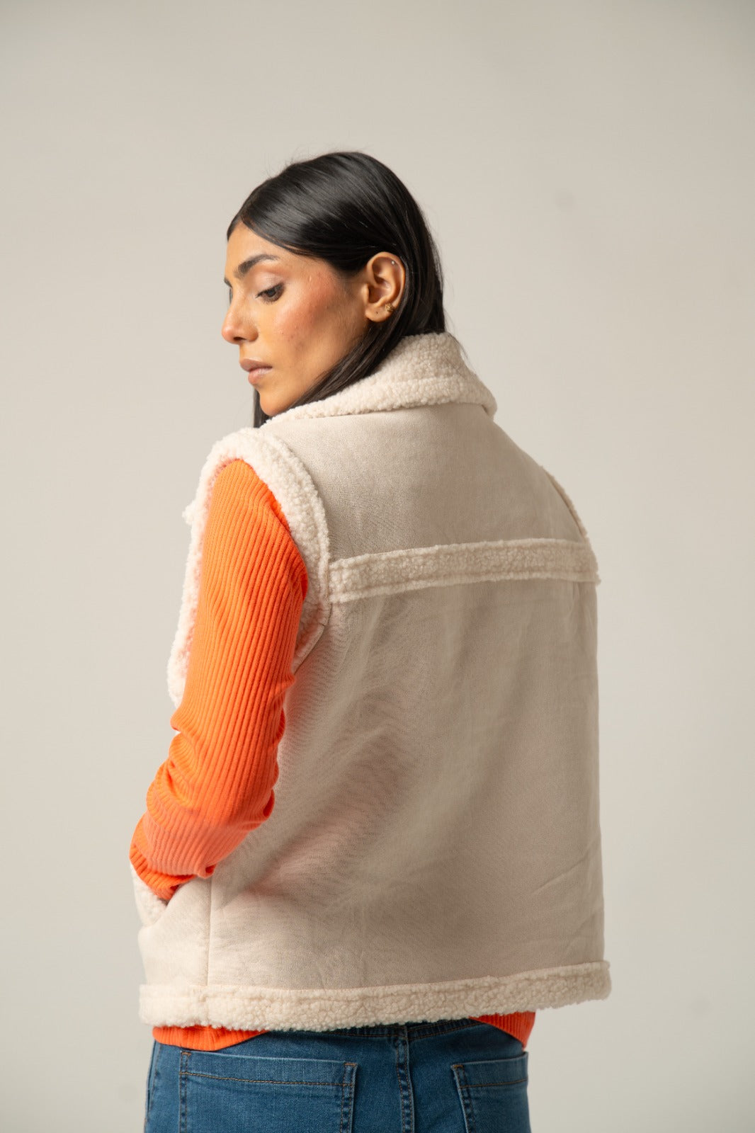 White Cropped High-Collar Puffer Jacket