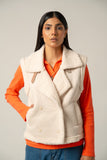 White Cropped High-Collar Puffer Jacket