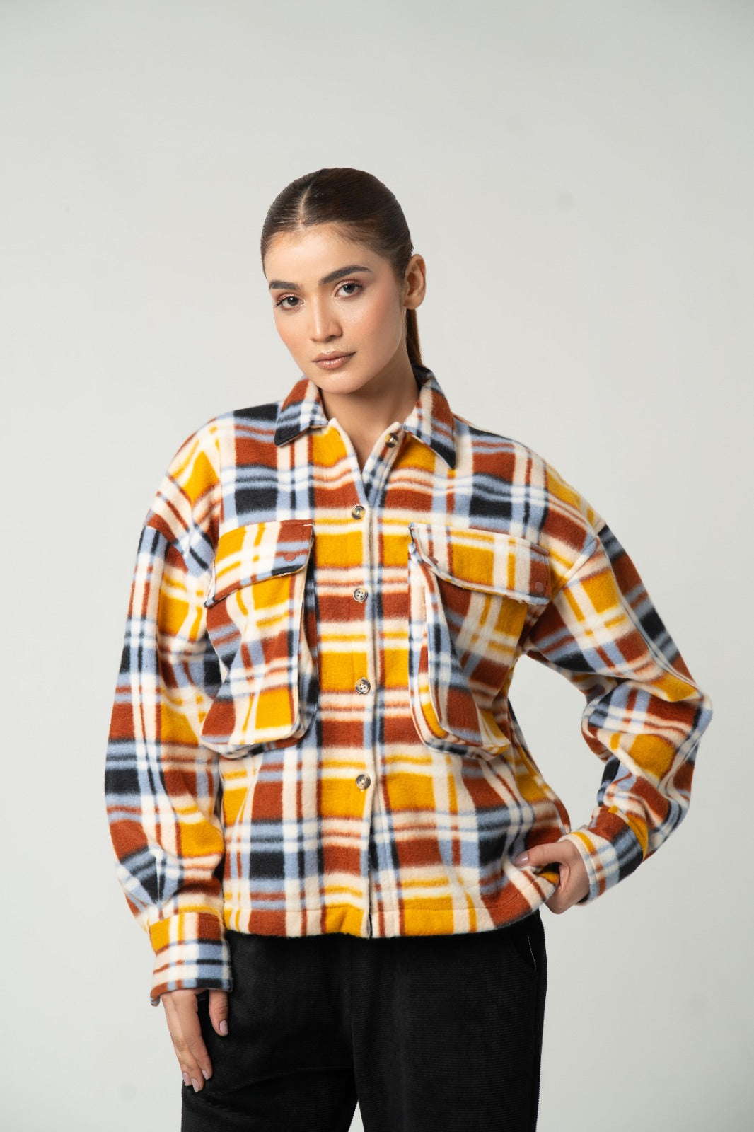 Cozy Cabin Plaid Polar Fleece Shacket