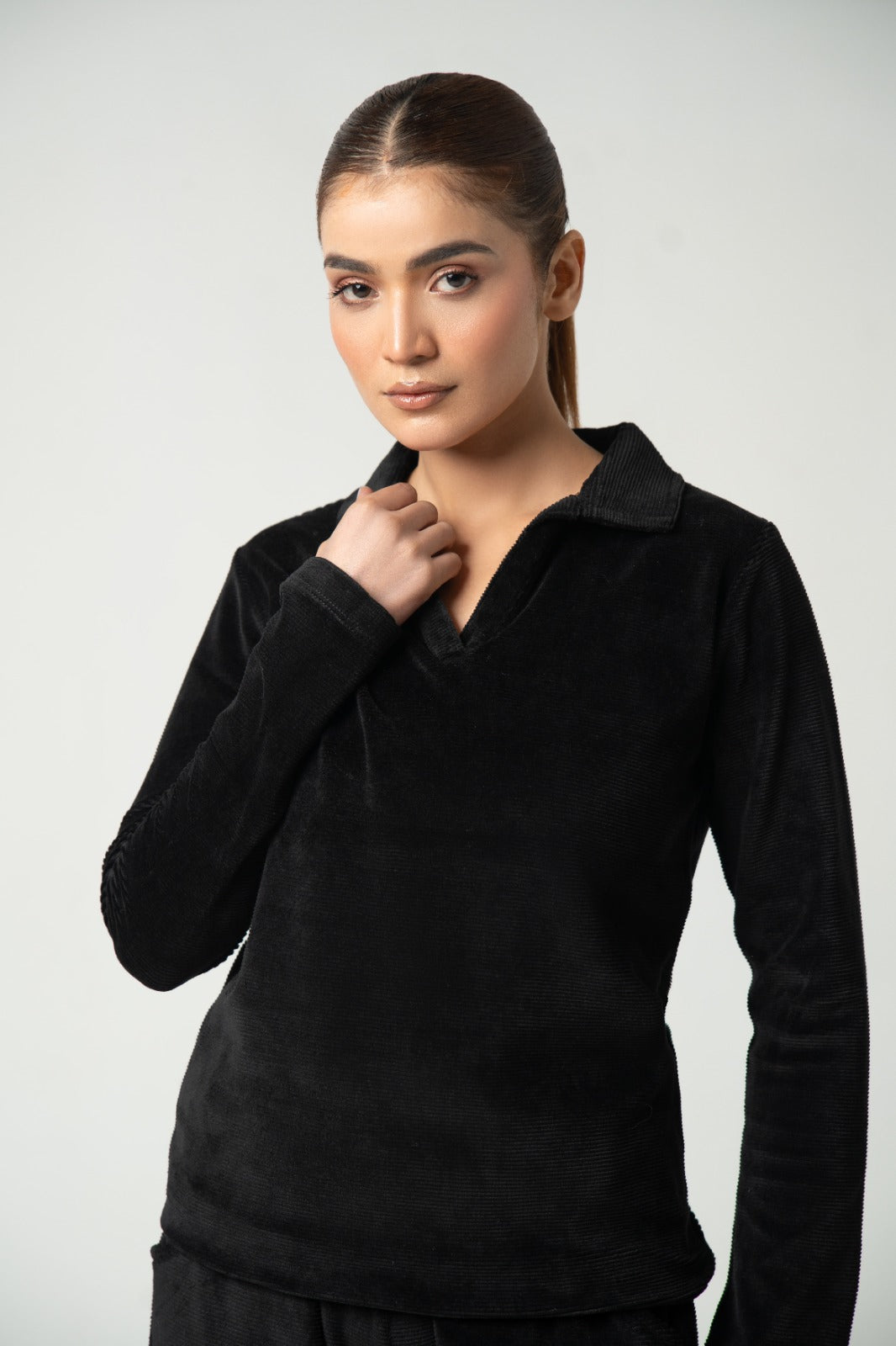 The Luxe Black Velvet Co-ord Set