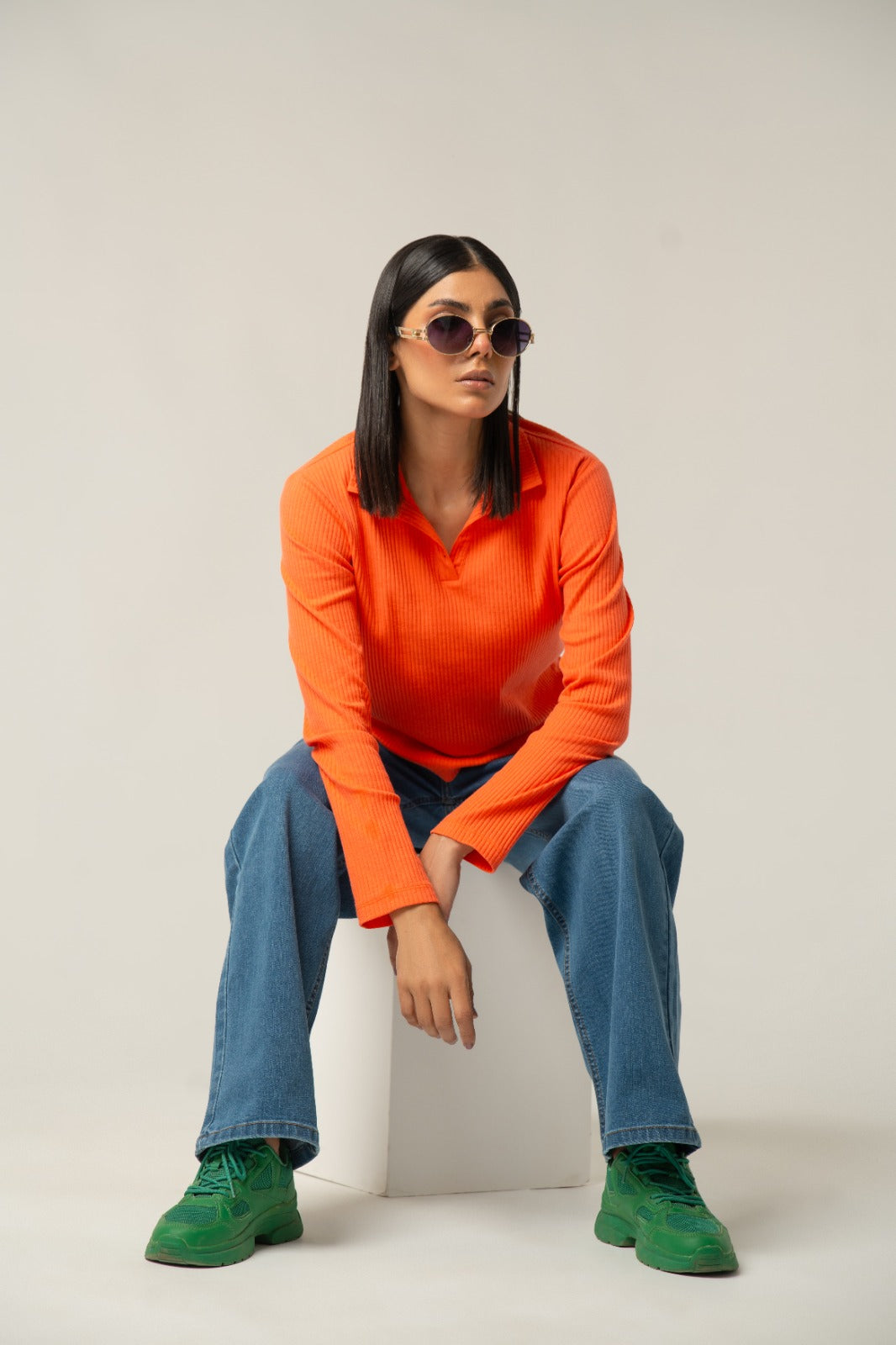Vibrant Polo Long Sleeve Tee