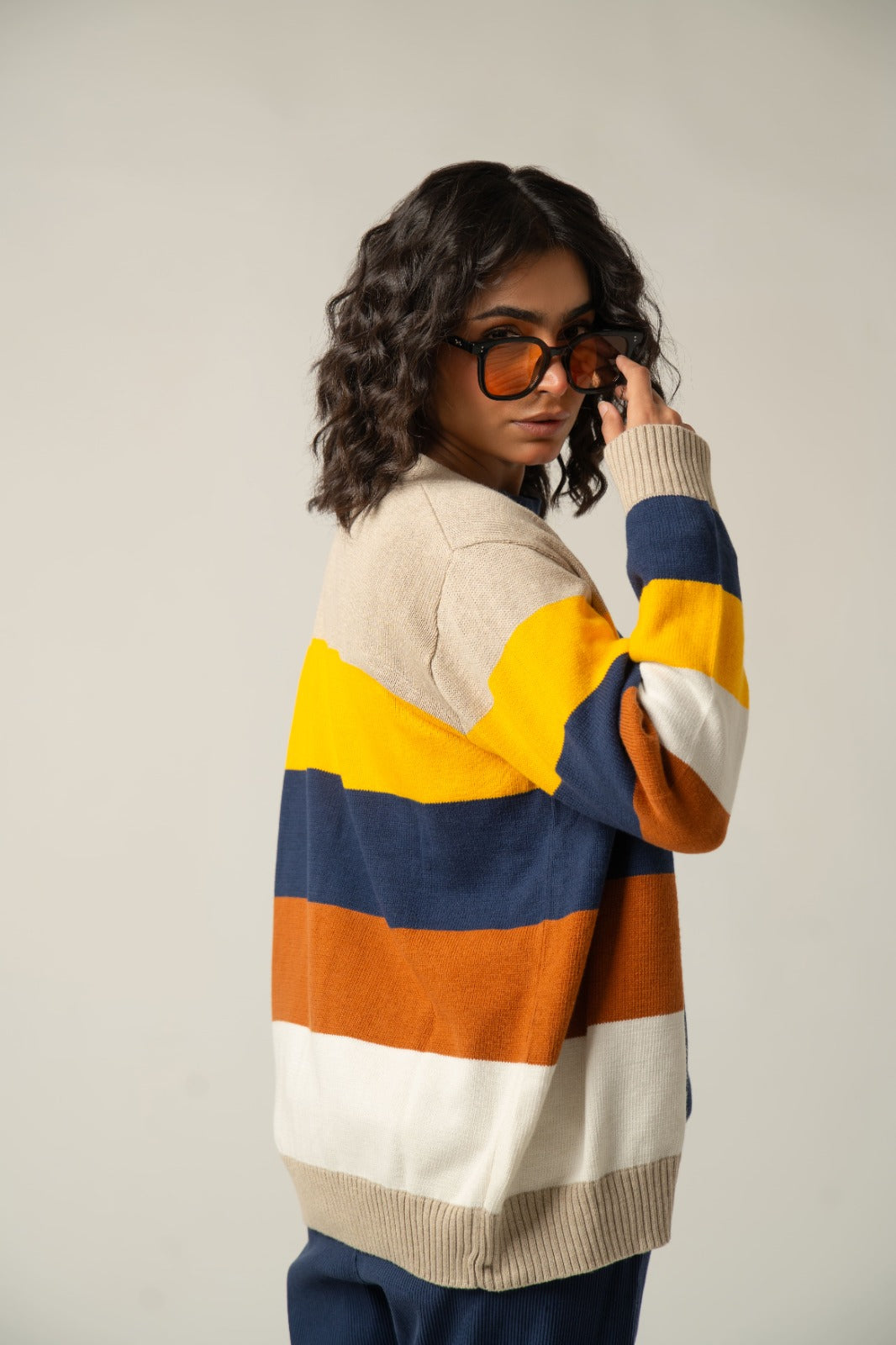 The Retro Stripe V-Neck Cardigan