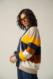 The Retro Stripe V-Neck Cardigan