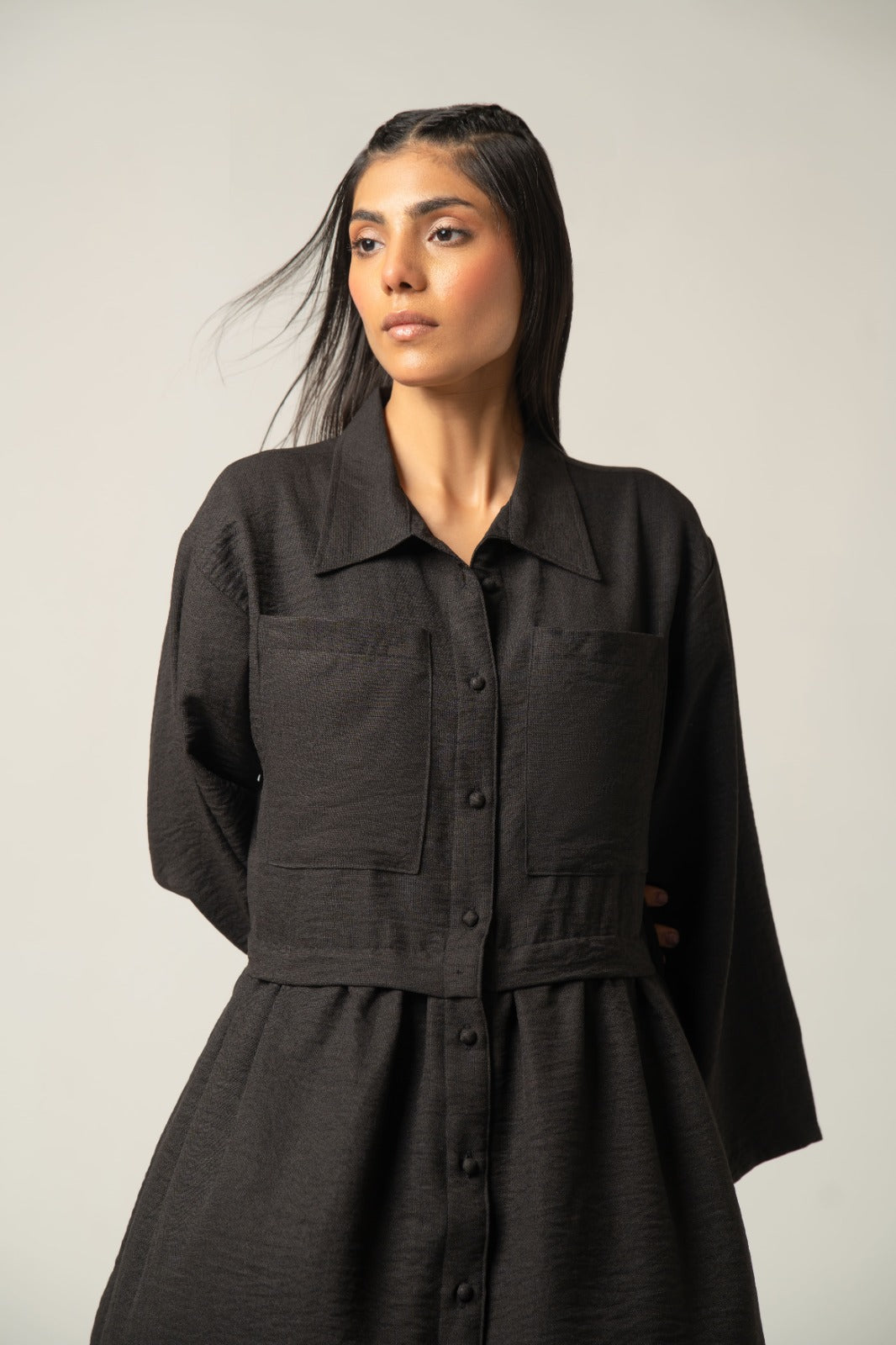 The Textured Black Dress
