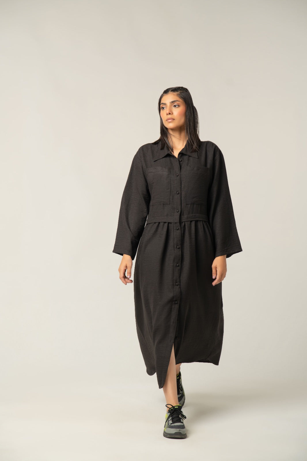 The Textured Black Dress
