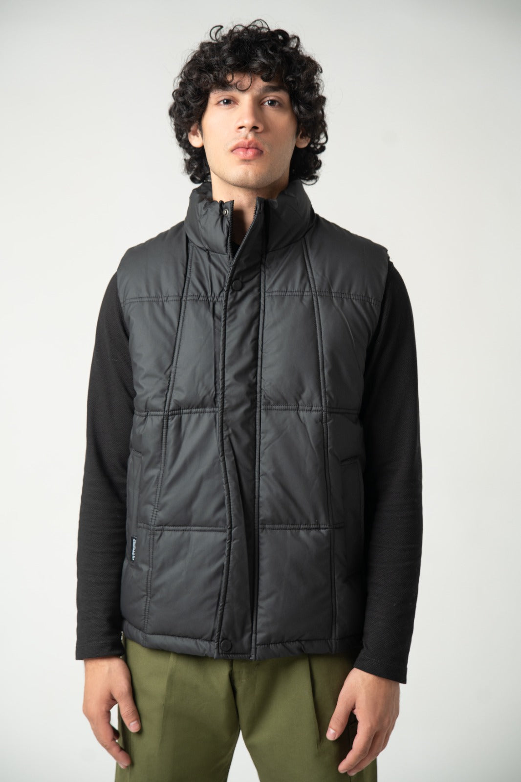 Black Sleeveless Puffer Jacket