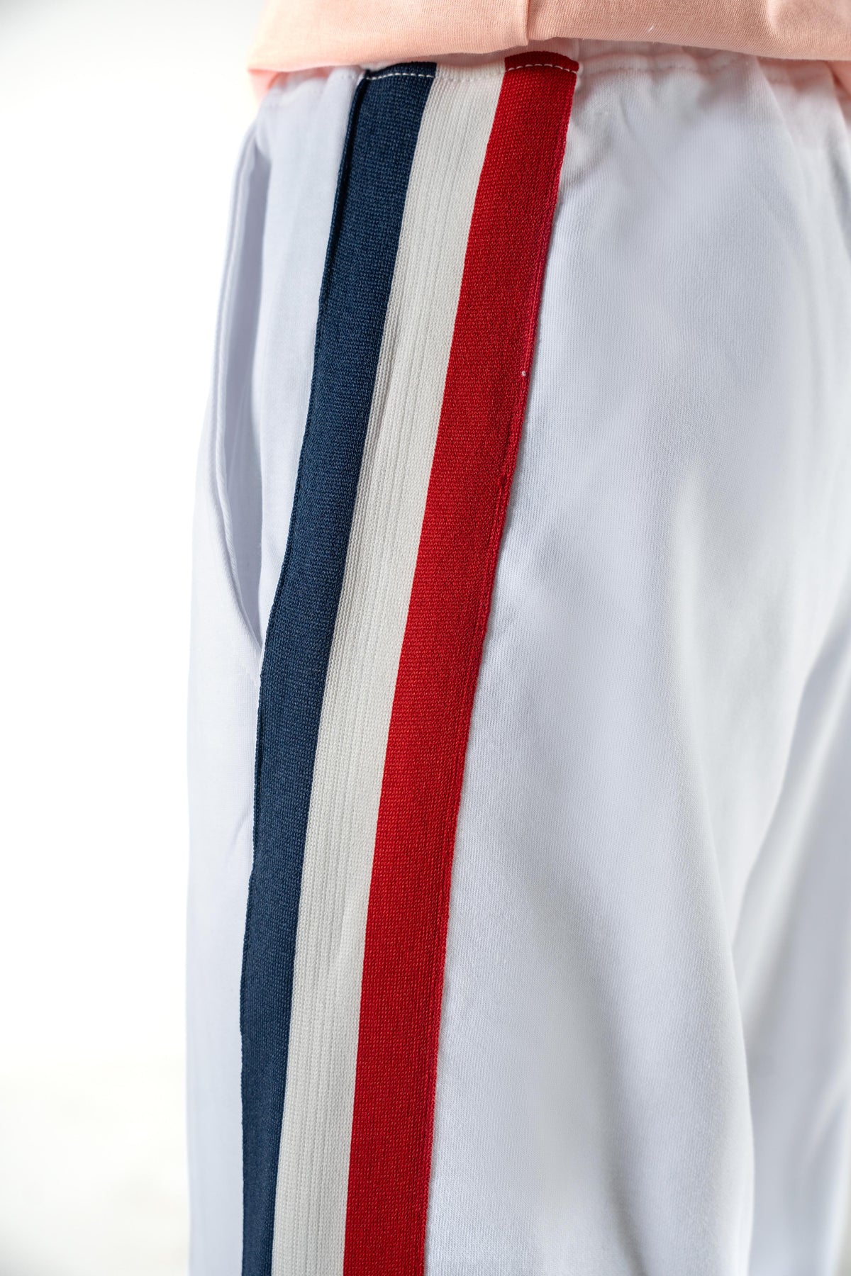Men's Retro Stripe White Trouser