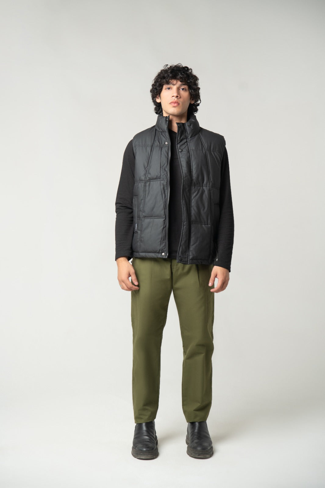 Black Sleeveless Puffer Jacket