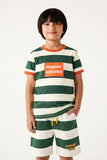 Green White Stripe Tee