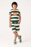 Green White Stripe Tee