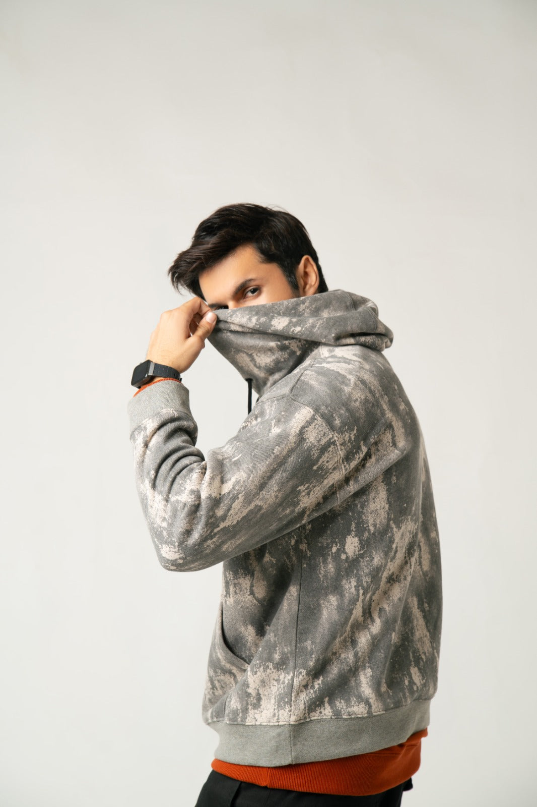 Grey Stone-Wash Hoodie